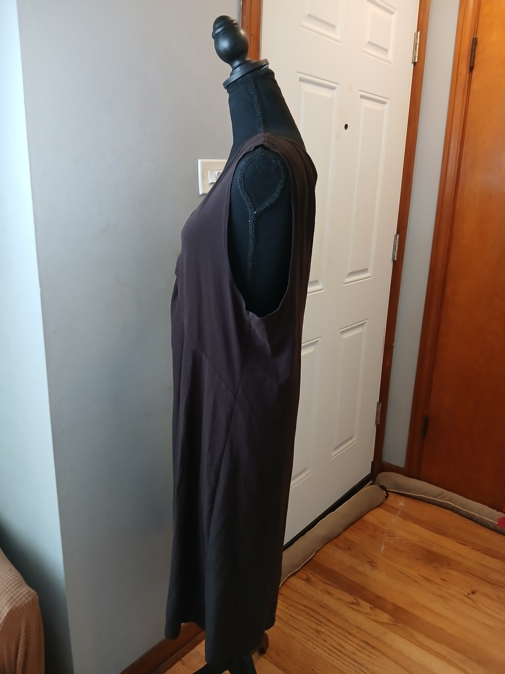 Eileen Fisher Brown Twist-Front V-Neck Maxi Dress Women's Size L - Picture 5 of 8